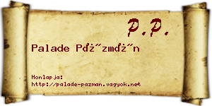 Palade Pázmán névjegykártya